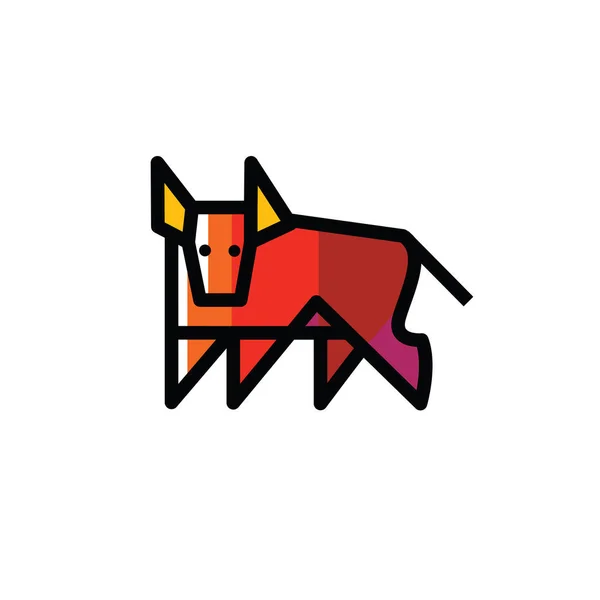 Dibujo colorido de toro — Vector de stock