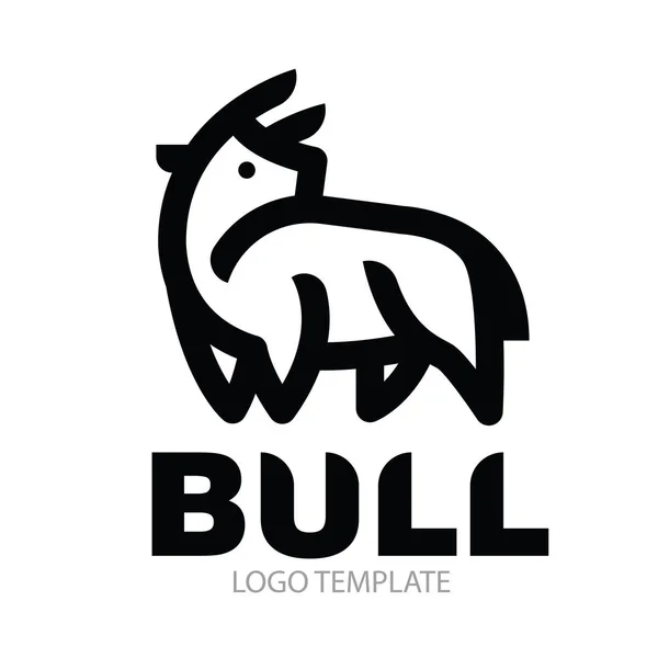 Linear drawing of bull — Stock Vector