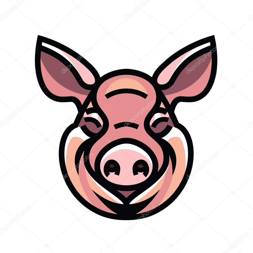 vector image of swine head