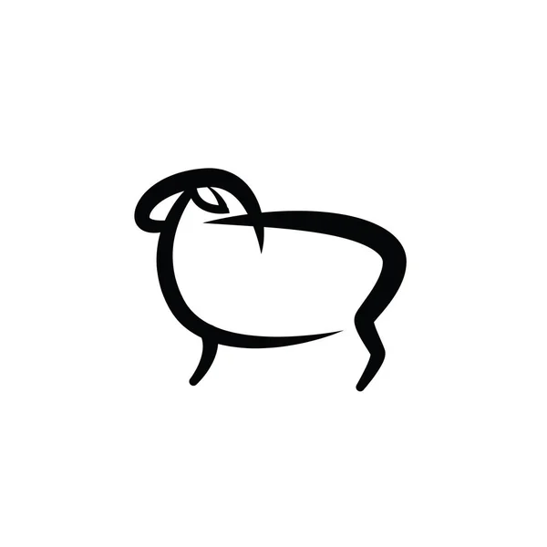 Schwarz-weiße Zeichnung von Schafen — Stockvektor