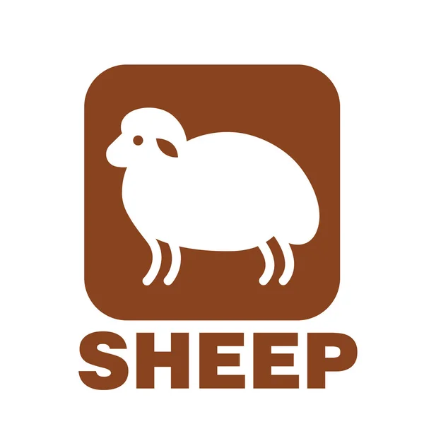 Πρόβατα τυποποιημένο πρότυπο εικονίδιο ή σημάδι — Διανυσματικό Αρχείο