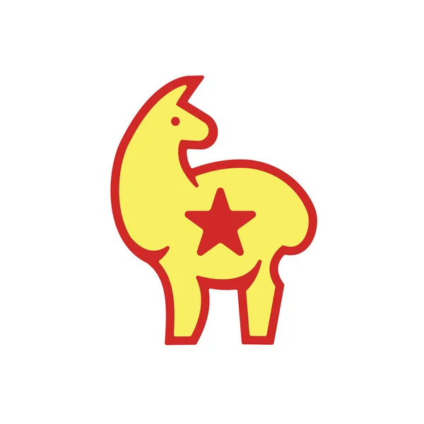 Nadýchané zlatý Lama — Stockový vektor