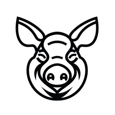 Domuz kafası Logo maskot amblemi