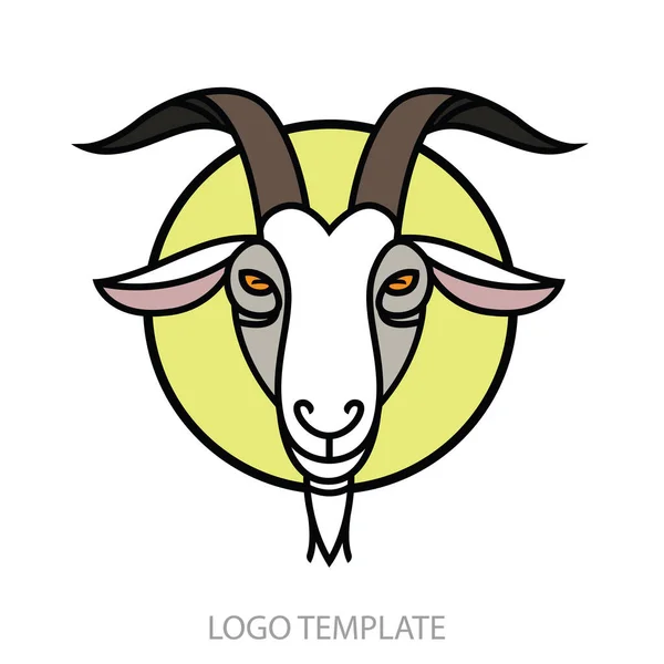 Linear stylized drawing Goat's head — Stock Vector