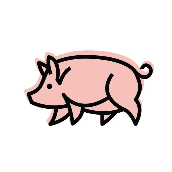 Desenho estilizado colorido de porco — Vetor de Stock