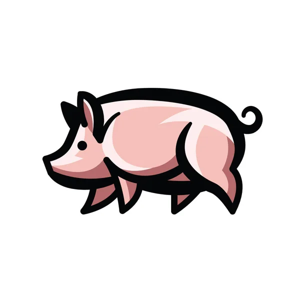 Dibujo estilizado colorido de cerdo — Vector de stock