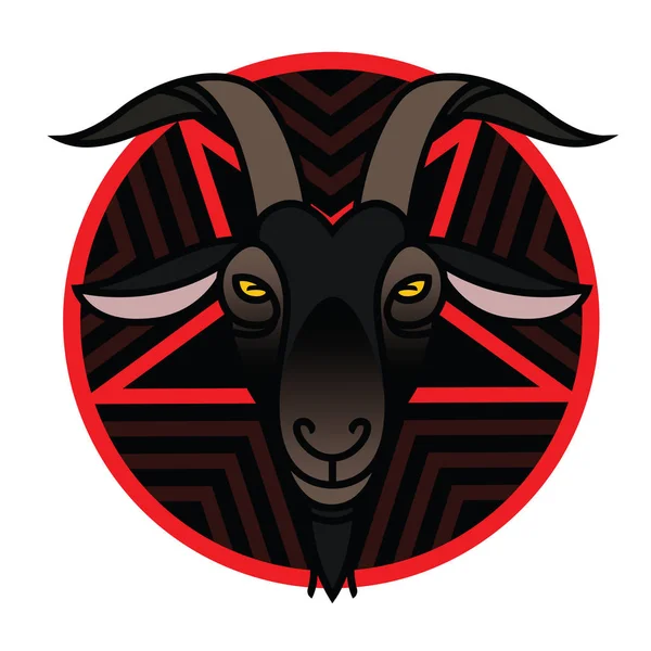 Pentagram Satanic goat head - satanic symbol — Stock Vector
