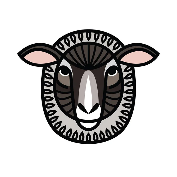Drawing head of sheep — Stock Vector