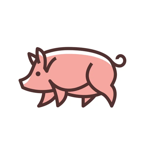 Dibujo estilizado colorido de cerdo — Vector de stock