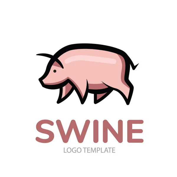 Dessin stylisé coloré de porc — Image vectorielle