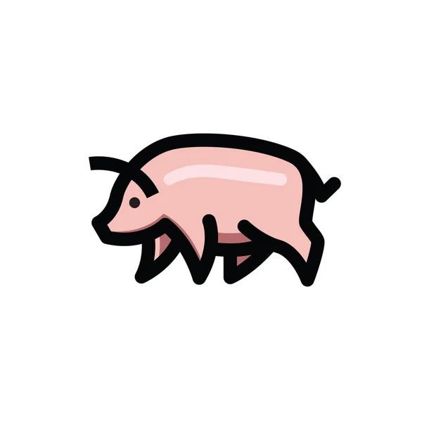Desenho estilizado colorido de porco — Vetor de Stock