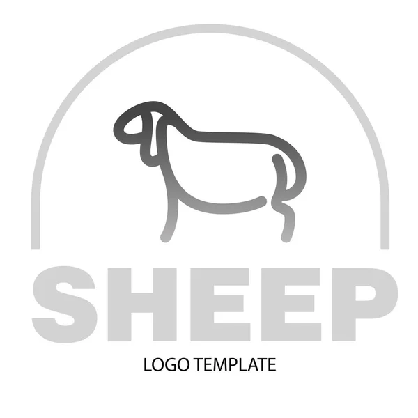 Lineaire gestileerde tekening van schapen- of RAM-geheugen — Stockvector