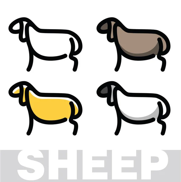 Χρώμα σχεδίασης πρόβατα ή ram — Διανυσματικό Αρχείο