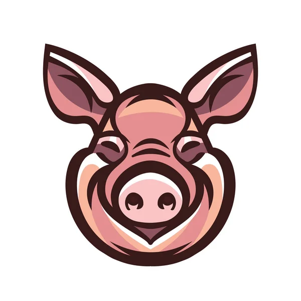 Gracioso sonriente cerdo rosa — Vector de stock