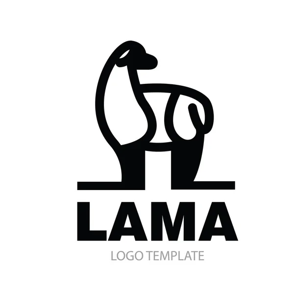 Stylový stojící Lama — Stockový vektor
