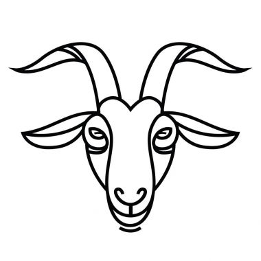 Lineer çizim keçi kafası stilize