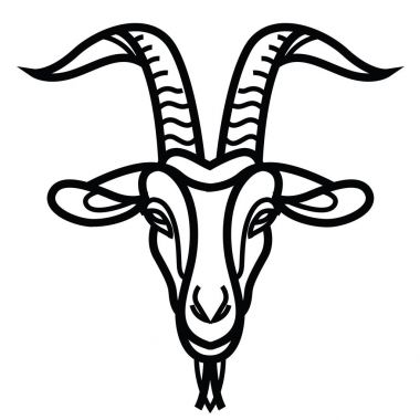 Lineer çizim keçi kafası stilize