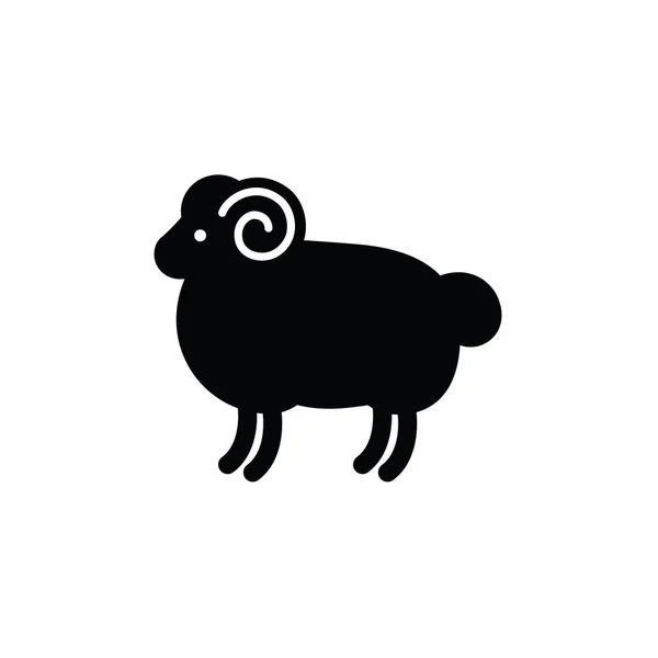Dibujo lineal estilizado de carnero — Vector de stock