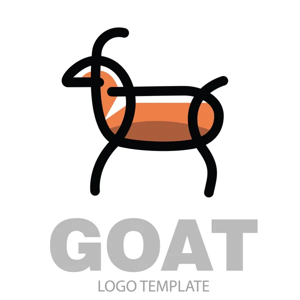 Dibujo estilizado de color cabra o cabra niñera — Vector de stock