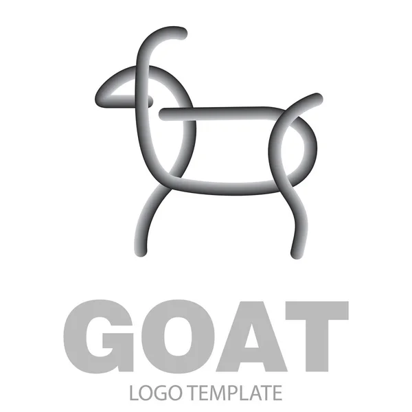 Dibujo lineal estilizado cabra o niñera — Vector de stock