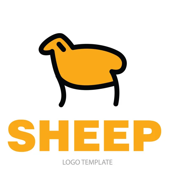 Dessin stylisé en couleur de mouton ou bélier — Image vectorielle