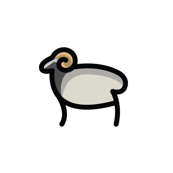 Desenho estilizado linear de carneiro — Vetor de Stock