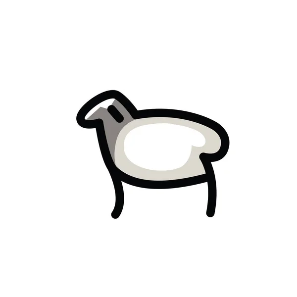 Linear stylized drawing of sheep — Stock Vector