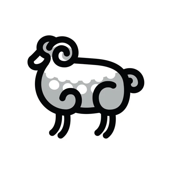 Desenho estilizado linear de carneiro —  Vetores de Stock