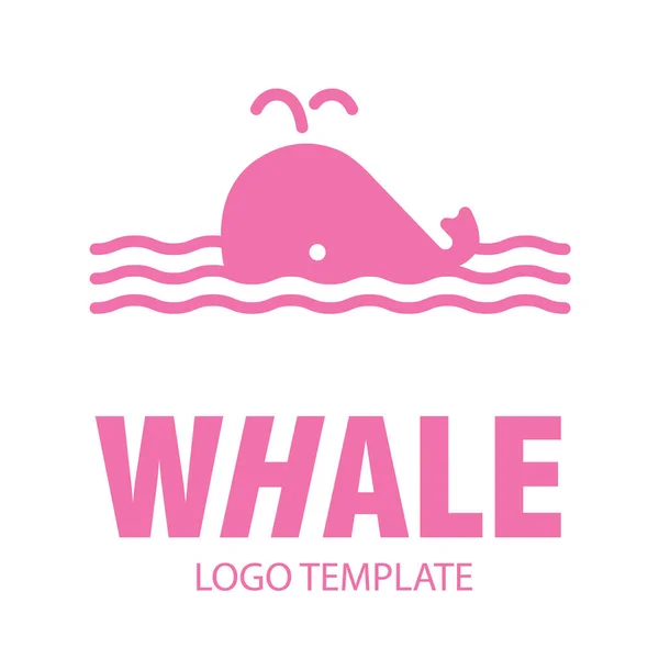 Linear stylized drawing of whale — Stock Vector