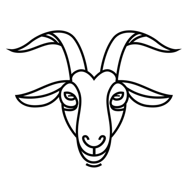 Desenho estilizado linear Cabeça de cabra — Vetor de Stock