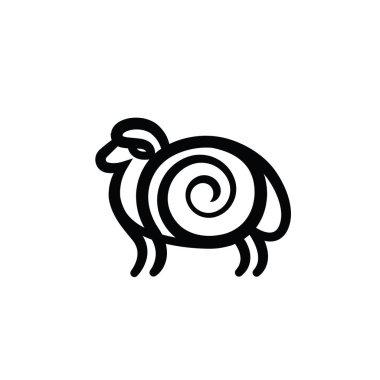 Siyah ve beyaz koyun çizim