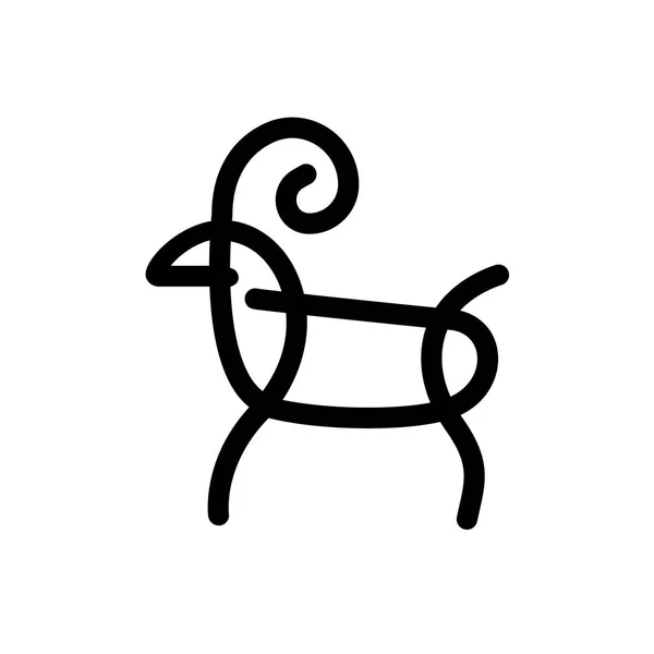 Dibujo lineal estilizado cabra o niñera — Vector de stock