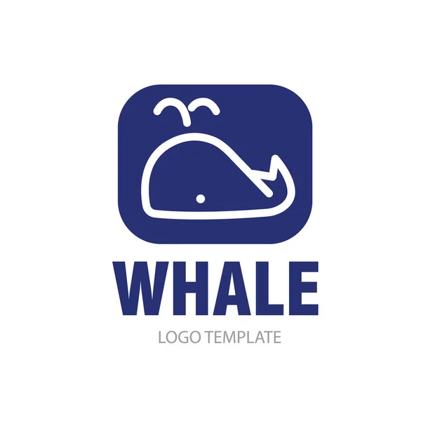 Liniowe stylizowane rysunek wieloryba — Wektor stockowy