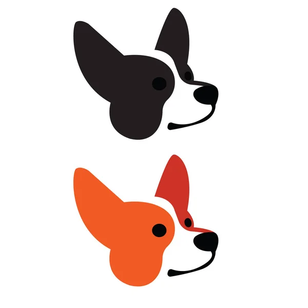 Cabeza de perro de raza galesa Corgi — Vector de stock