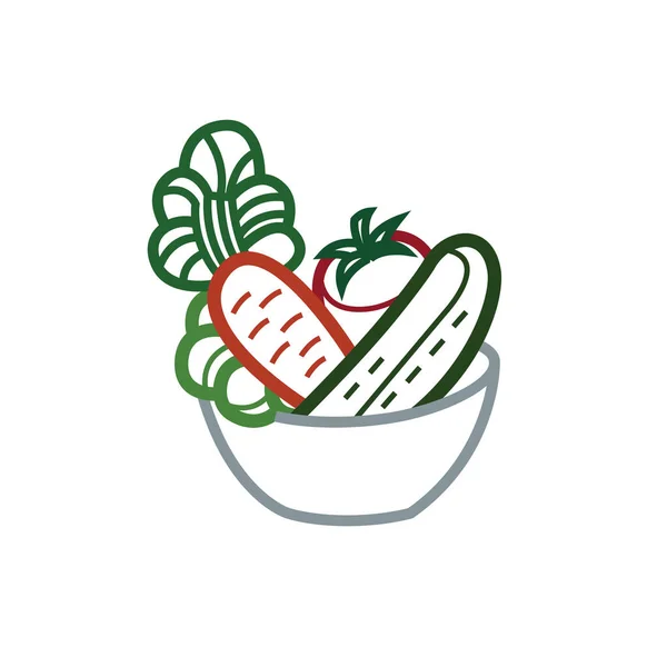 Grönsakssallad i en skål — Stock vektor