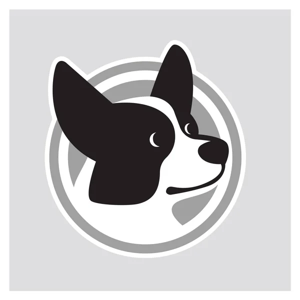 Cabeza de perro de raza galesa Corgi — Vector de stock