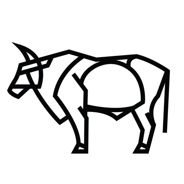 Potente toro in piedi cornuto — Vettoriale Stock