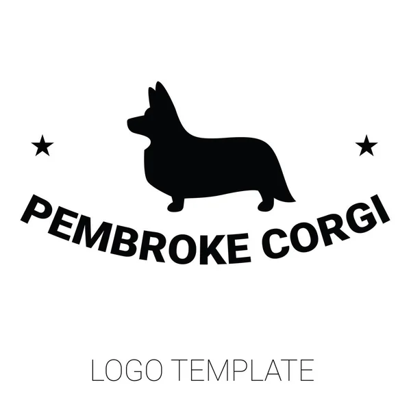 Szablon znak z Welsh Corgi stojący w profilu — Wektor stockowy