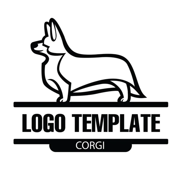 Modèle de signe avec Welsh Corgi debout dans le profil — Image vectorielle