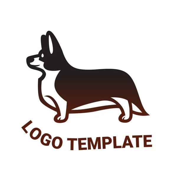 Sign template with Welsh Corgi standing in profile — Stock Vector