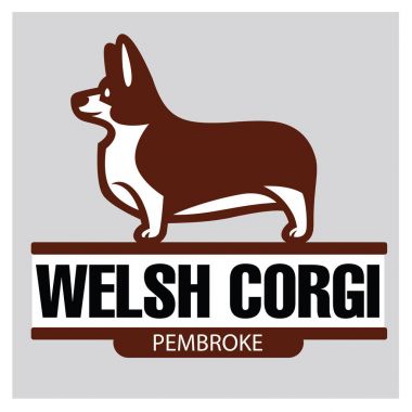 Galce Corgi ayakta profilde şablonuyla işareti