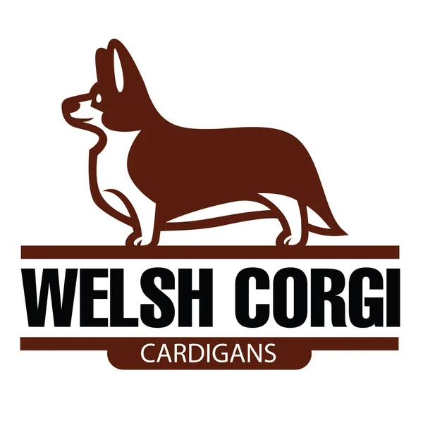 Modello di firma con Welsh Corgi in piedi di profilo — Vettoriale Stock