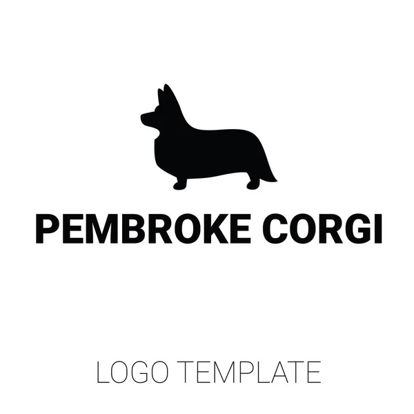 Modèle de signe avec Welsh Corgi debout dans le profil — Image vectorielle