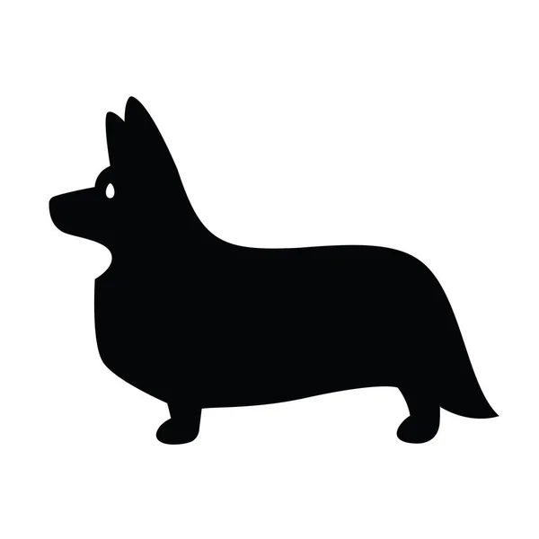 Stojący w profilu psa rasy Welsh Corgi — Wektor stockowy