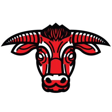 Kırmızı güçlü boynuzlu bull başkanı