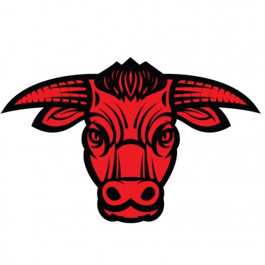 Kırmızı güçlü boynuzlu bull başkanı