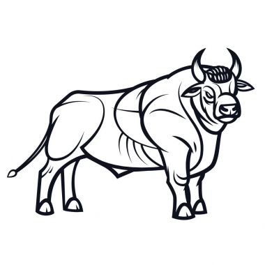 Çizim ayakta boğa
