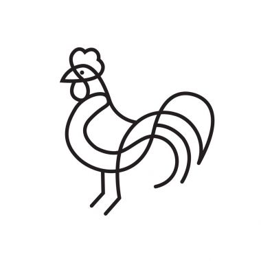 Horoz Icon - horoz düz çizgi geometrik gösterimi