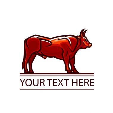 Vektör draving - güçlü boynuzlu bull