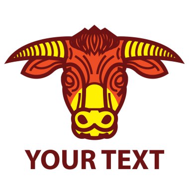 Vektör logo şablonu boğa kafa ile